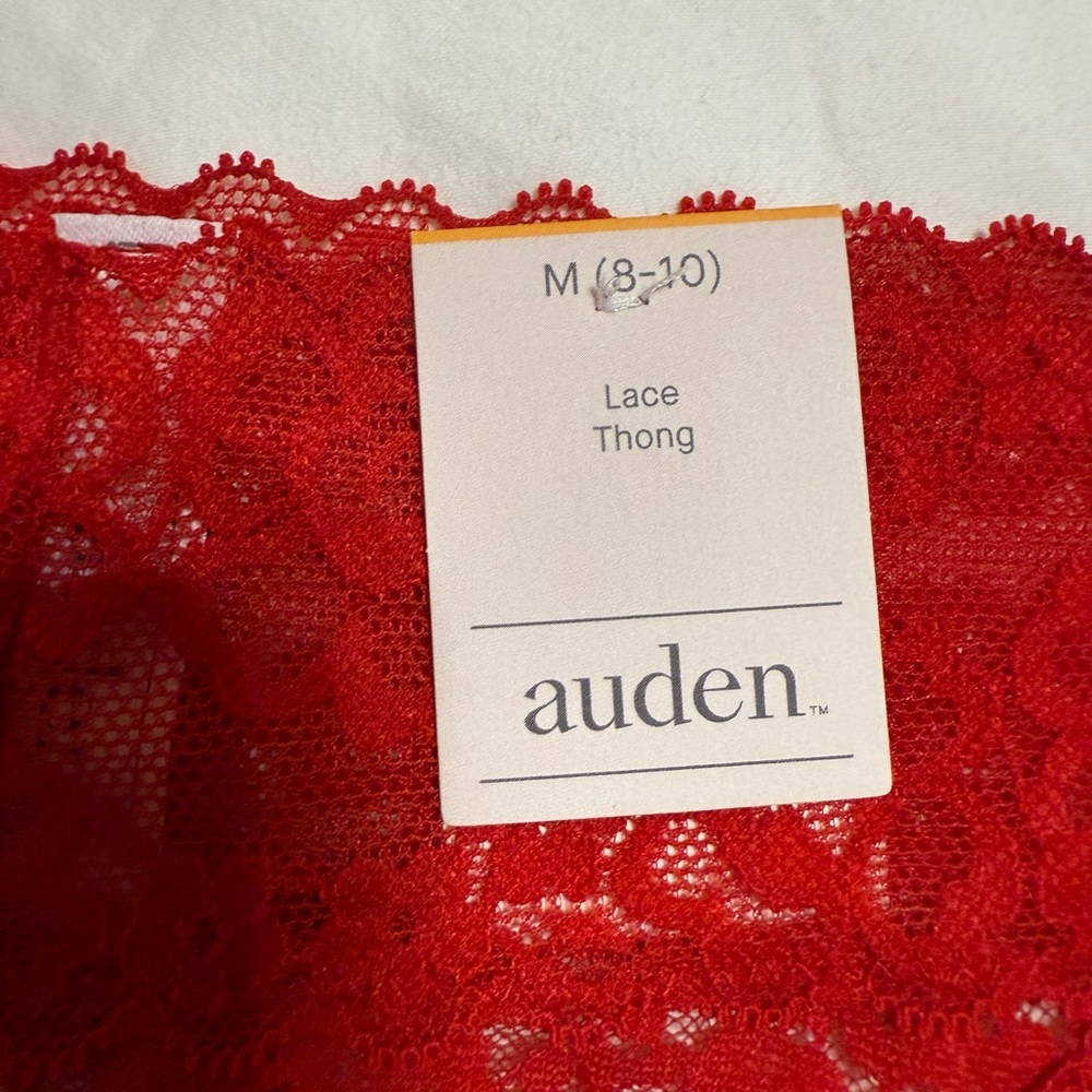 NWT Auden Lace Bikini Panty Set in Red and Black - Picture 6 of 10